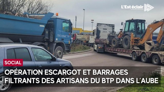 Opération escargot et barrages filtrants des artisans du BTP dans l’Aube ce mercredi matin