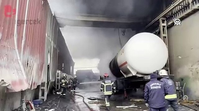 Fabrikada boş LPG tankında kumlama işlemi sırasında patlama