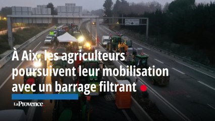 À Aix, les agriculteurs poursuivent leur mobilisation  avec un barrage filtrant