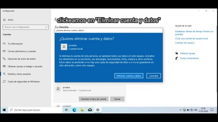 como borrar una cuenta de usuario