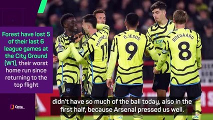 Forest couldn't get the ball to trouble Arsenal - Santo