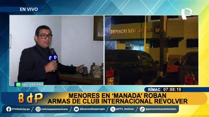 Imágenes revelan como banda de menores en “manada” roban armas de Club Internacional Revolver en El Rímac