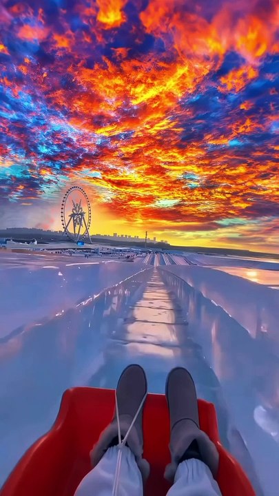 Le plus beau couché de soleil en luge #sunset