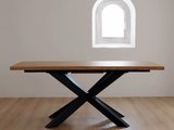 Tavolo da pranzo allungabile "Olaf" Metallo e legno, L. 180-220 cm Beige