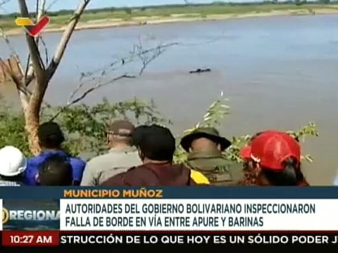 Gobierno Bolivariano realiza inspección en falla de borde en vía entre Apure y Barinas