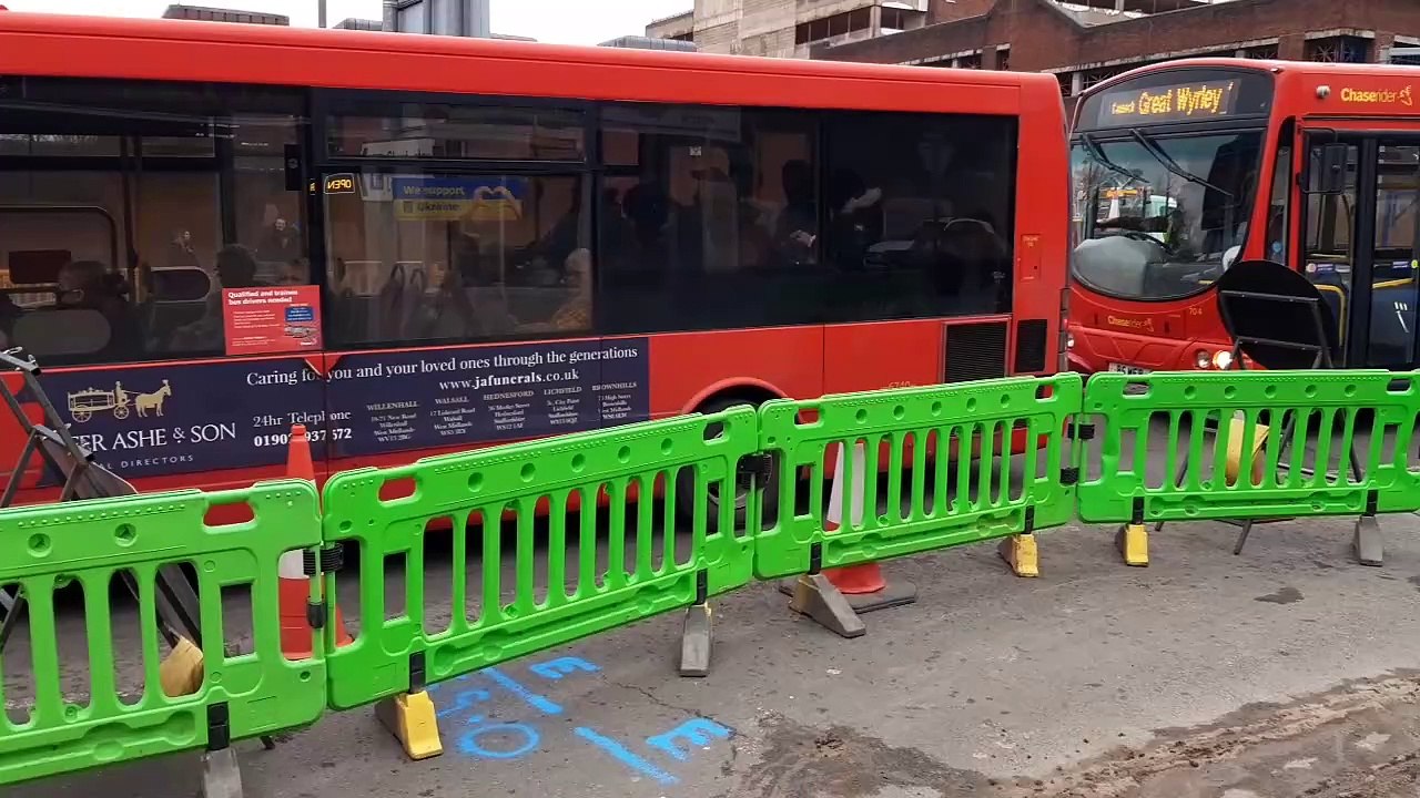 Road works around Queen's Square , Cannock.