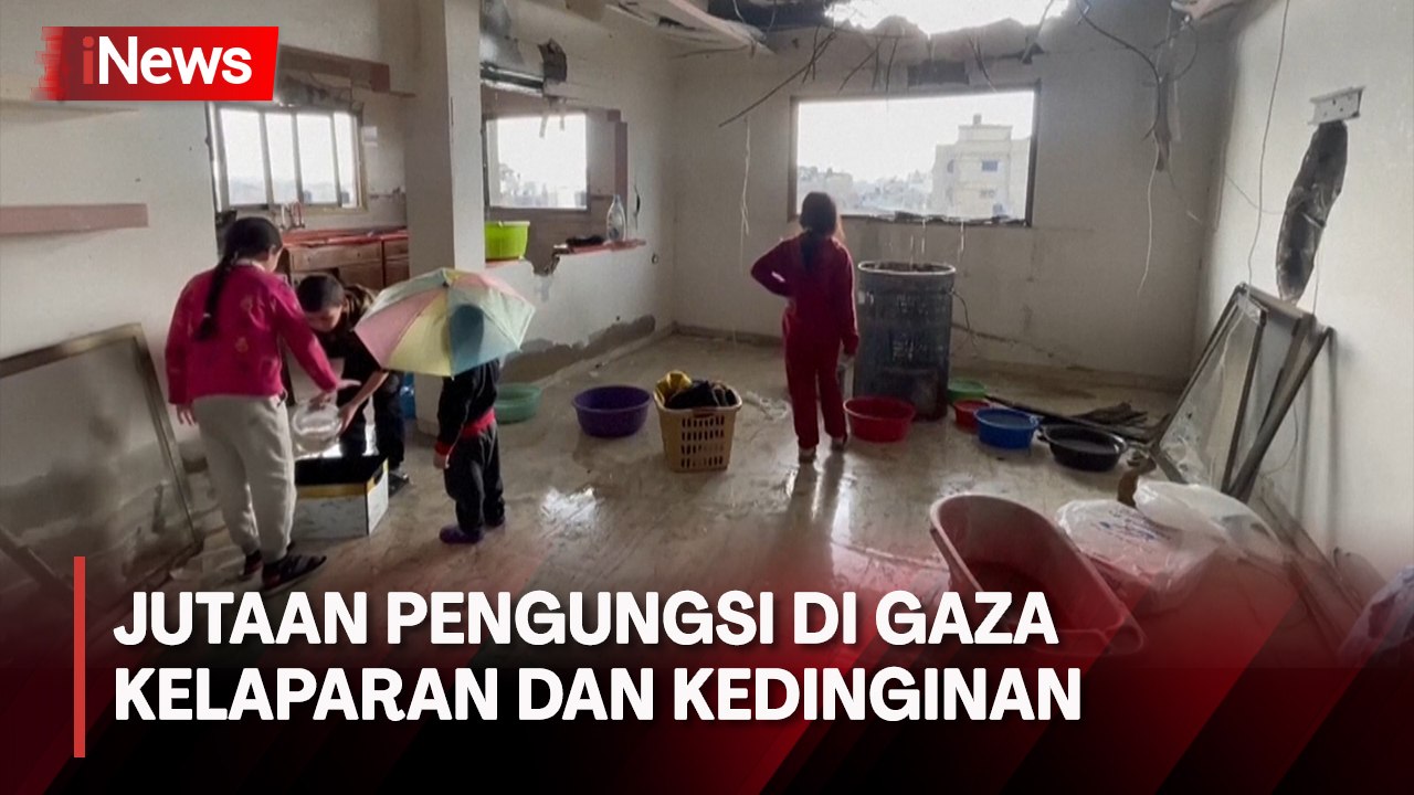 Jutaan Pengungsi Gaza Kelaparan dan Kedinginan akibat Hujan Deras dan Banjir