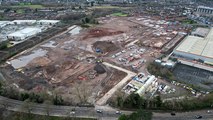Aerial footage showing the former GEC Alstom site, Stafford where over 360 houses are due to be built.