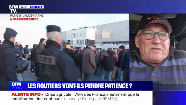 On comprend leurs revendications mais ça impacte pas mal nos sociétés : Un chauffeur routier bloqué depuis lundi par la mobilisation des agriculteurs témoigne sur BFMTV