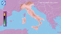 Mappa delle precipitazioni nevose sull'Italia