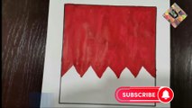 Bahrain flag drawing #easy drawing #drawing #step by step drawing