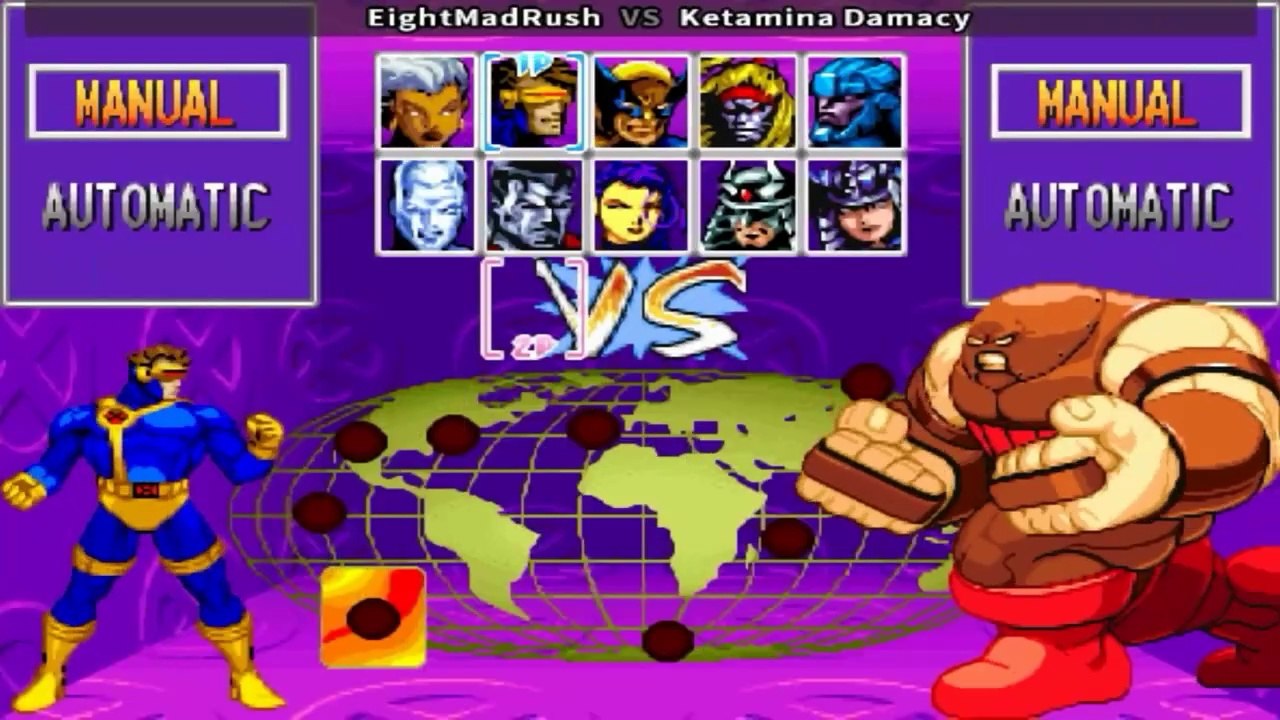 EightMadRush vs Ketamina Damacy - X-Men - children of the atom (Boss Hack)