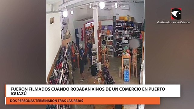 Fueron filmados cuando robaban vinos de un comercio en Puerto Iguazú