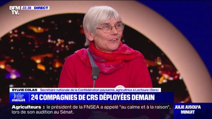 Sylvie Colas (Confédération paysanne): "Il y a une vingtaine de départements où des centrales de logistique de la grande distribution sont bloquées ou vont l'être dans le week-end"