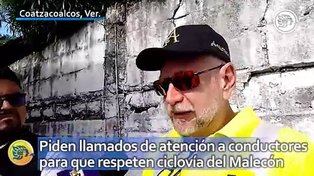 Piden llamados de atención a conductores para que respeten ciclovía del Malecón de Coatzacoalcos
