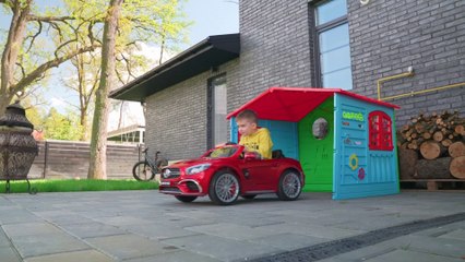 Young kids playing with amazing cars toys