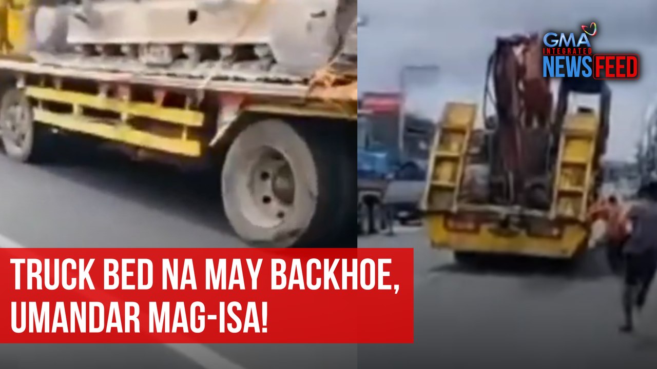 Truck bed na may backhoe, umandar mag-isa! | GMA Integrated Newsfeed
