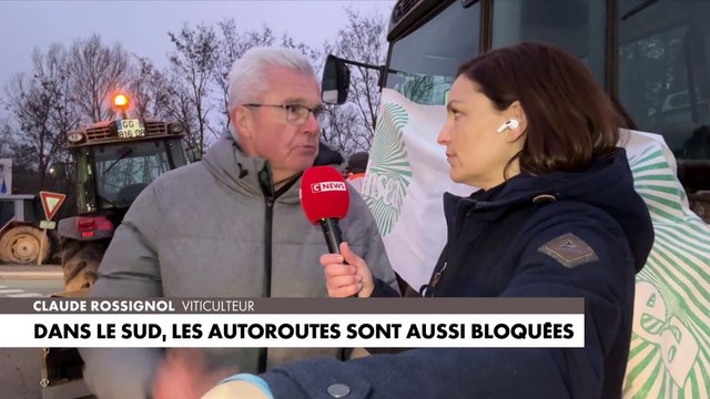 «On a l'impression d'être mal-aimés. On nous écoute mais on n'est pas entendus», déplore Claude Rossignol, un viticulteur qui participe au blocage de la départementale 6 ce jeudi matin