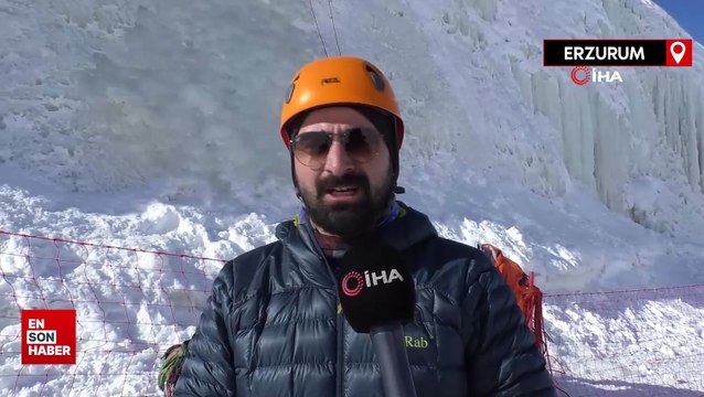 Palandöken Kayak Merkezi’nde buz tırmanış duvarı