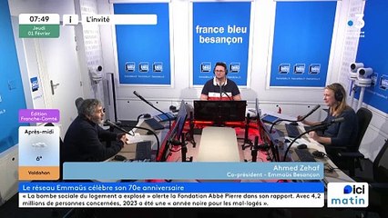 70 ans après l'appel de  l'Abbé  Pierre : Ahmed Zehaf - co-président d'Emmaüs à Besançon est notre invité