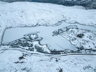 Üçoluk Göleti’nden hayran bırakan kış manzaraları