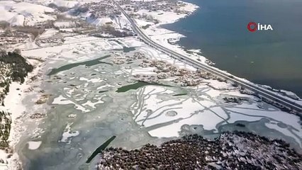 Aşırı soğuklar sonrası... Türkiye'nin kuş cenneti buz cennetine dönüştü!