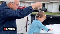 Grandparents drove 86 miles to bring snow to their great-grandbaby who had never seen it before