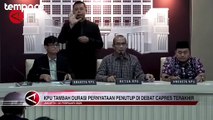 KPU Tambah Durasi Pernyataan Penutup di Debat Capres Terakhir
