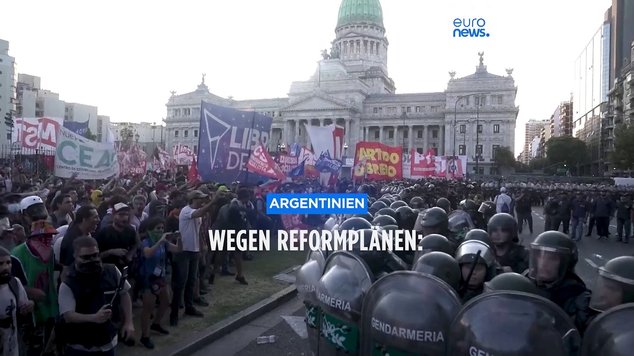 Unruhen in Buenos Aires: Zehntausende gegen Mileis Reformpläne