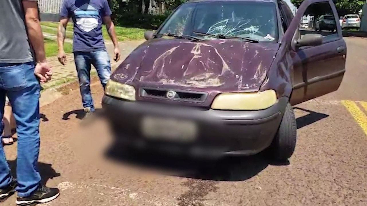 Retroescavadeira colide contra carro na Rua da...