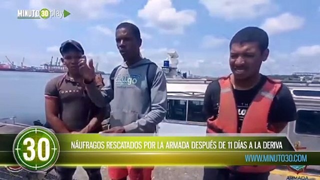 Náufragos panameños sobrevivieron 11 días en el mar comiendo coco y tomando agua lluvia, fueron rescatados por la Armada de Colombia