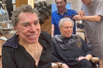 Silvio Santos muda de visual em visita a salão de beleza; confira