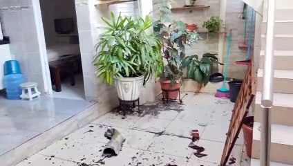 Morador que teve casa atingida por fogo diz que foi "tudo muito rápido"