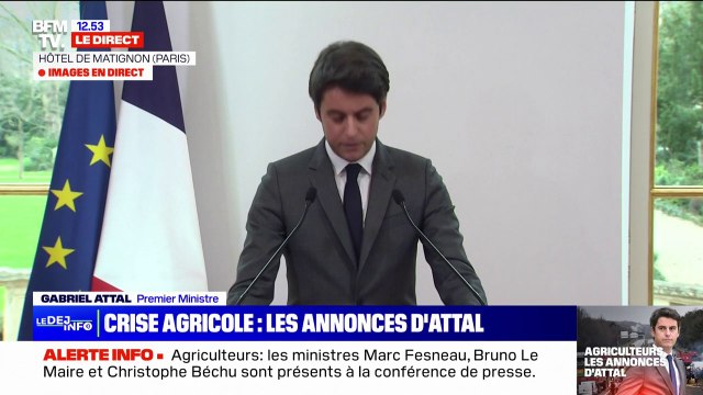 Colère des agriculteurs: Gabriel Attal reconnaît avoir fait des erreurs