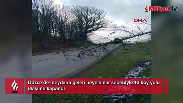 Düzce’de 2 bölgede heyelan! 10 köye ulaşım kapandı