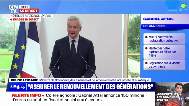 Bruno Le Maire annonce des contrôles massifs des industriels et des distributeurs sur le respect des lois Egalim