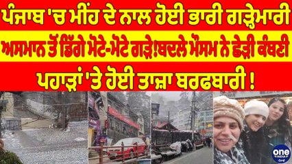 ਪੰਜਾਬ 'ਚ ਮੀਂਹ ਦੇ ਨਾਲ ਹੋਈ ਭਾਰੀ ਗੜ੍ਹੇਮਾਰੀ, ਅਸਮਾਨ ਤੋਂ ਡਿੱਗੇ ਮੋਟੇ-ਮੋਟੇ ਗੜੇ! |OneIndia Punjabi
