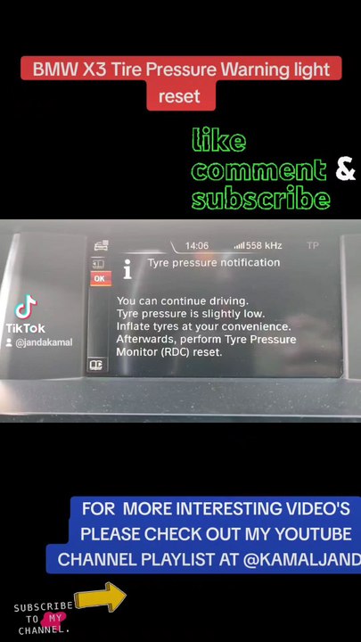 BMW X3 Tyre pressure reset
