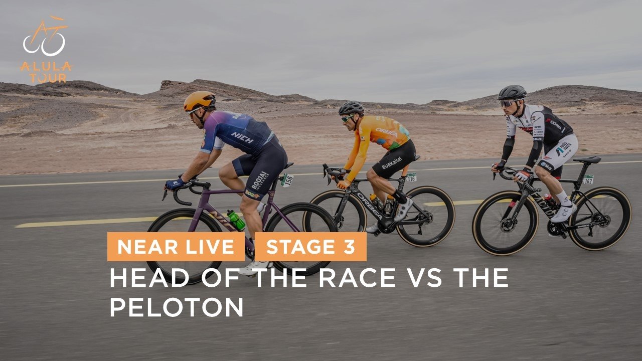 Head of the race vs the peloton - Stage 3 - The AlUla Tour 2024