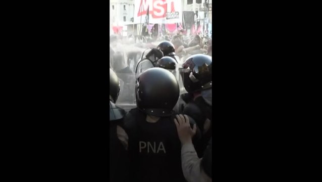 Police pepper spray Argentine protesters during riots over Javier Milei’s economic reform bill