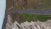 Drone footage shows one of the most scenic roads in Britain - just metres from a cliff edge