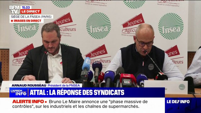 Nous sommes très touchés du soutien que nous apporte l'ensemble de la nation , affirme Arnaud Rousseau, président de la FNSEA