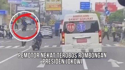 Viral Seorang Pengendara Motor yang Nekat Menerobos Rombongan Presiden Jokowi