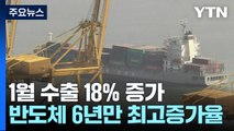 1월 수출 18% 증가...반도체 6년 만의 최고 증가율 / YTN