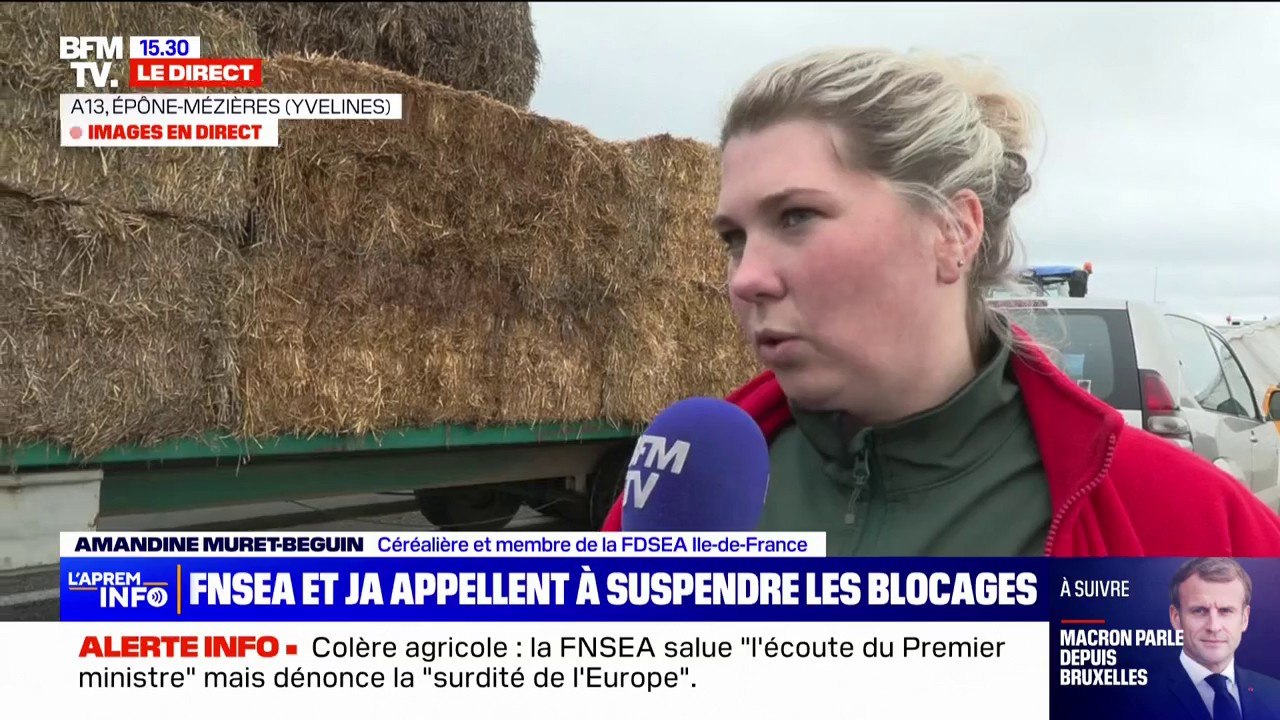 Crise agricole: "Ce n'est pas parce qu'on peut lever un point de blocage qu'on ne va pas rester mobilisés", assure cette céréalière