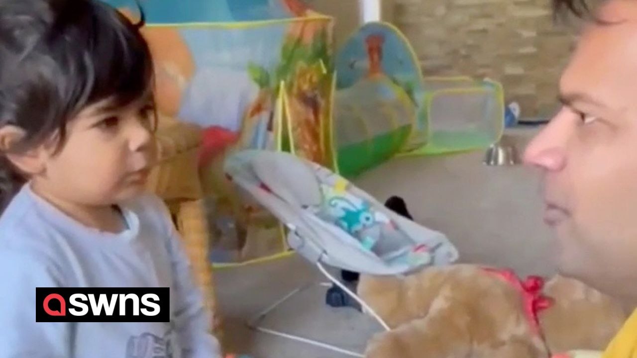 Funny moment toddler failed to recognise his dad after he shaved his beard