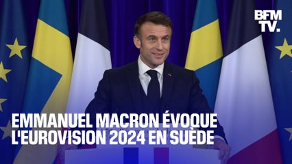 "Nous espérons le meilleur avec Slimane": Emmanuel Macron évoque l'Eurovision 2024 lors de son discours en Suède