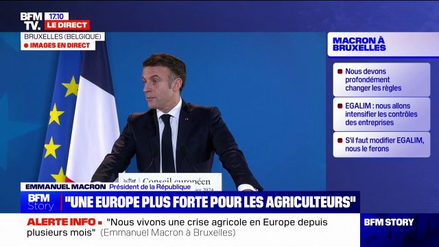 Emmanuel Macron: Nous devons remettre au cœur des objectifs européens notre souveraineté alimentaire