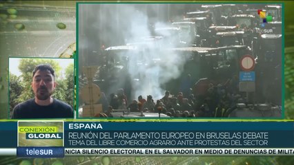 Sector agrario español se manifiesta contra políticas de recortes de la Unión Europea