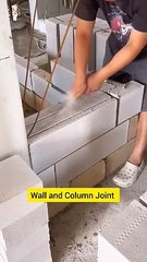 Construct joint between columns and wall